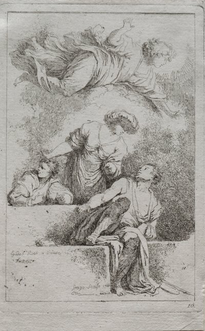 Os discípulos no túmulo, 1764. de Jean Honore Fragonard