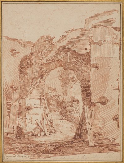 A corte do eremita no Coliseu, 1758 de Jean Honore Fragonard