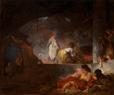 As Lavadeiras, c.1756-61 (óleo sobre tela) de Jean Honore Fragonard