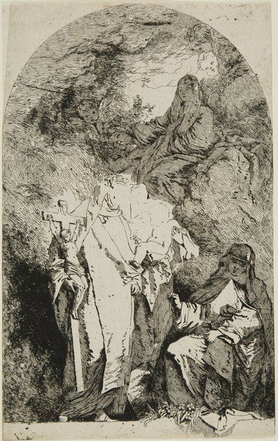 A Virgem com SS. Catherine, Rose de Lima, e Agnes de Montepulciano de Jean Honore Fragonard