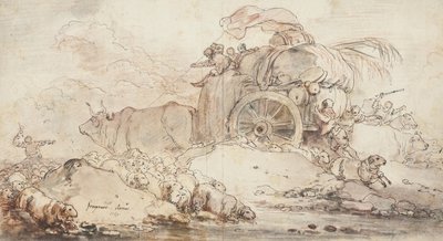 O carrinho parado, 1759 de Jean Honore Fragonard