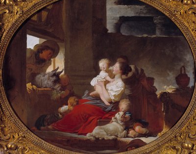 A família feliz Pintura de Jean Honore Fragonard (1732-1806) Paris do século XVIII, Musee Cognacq Jay de Jean Honore Fragonard