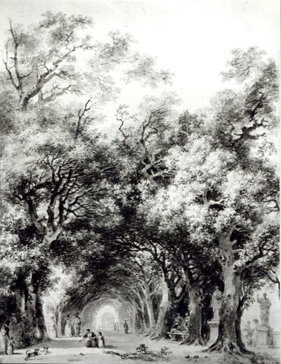 O beco sombrio, c.1773-74 (lavagem sépia no papel) de Jean Honore Fragonard