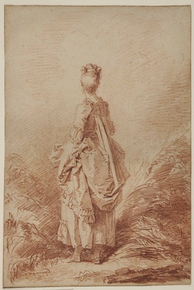 Mulher jovem, olhando para trás de Jean Honore Fragonard