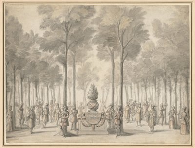 Design para o Divertissement de "La Pastorale" (Primeira entrada da ópera-ballet "Les Muses" de Danchet e Campra") de Jean I Berain