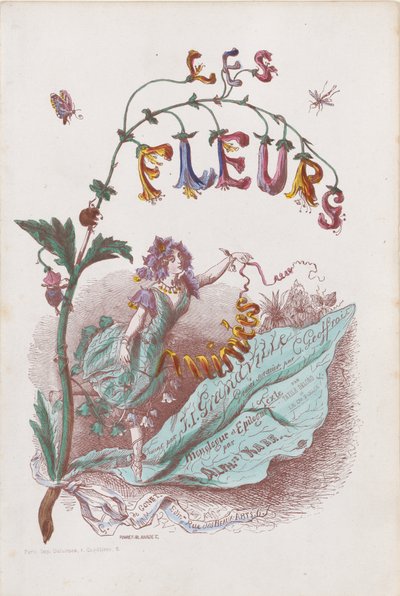 As flores animadas, página de rosto, 1847. de Jean Ignace Isidore Gérard