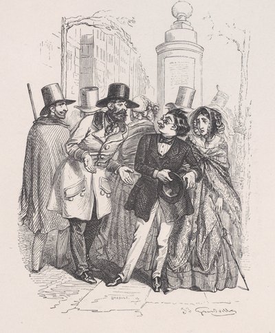 Poderia culpar-te por três anos se deixasses cair o chapéu deles. do Little M..., 1843. de Jean Ignace Isidore Gérard