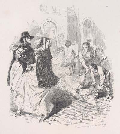 Só em todos os lugares há torneiras, regadores de qualquer formato, pás e potes de qualquer tamanho..., 1843. de Jean Ignace Isidore Gérard