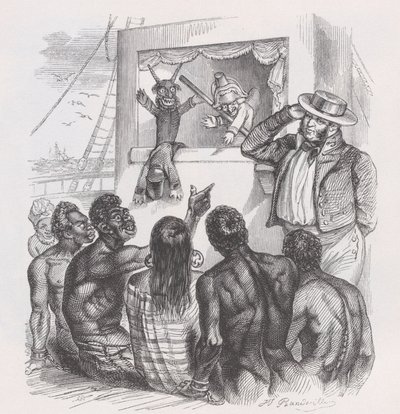 The Black and the Puppets from The Complete Works of Béranger, 1836. de Jean Ignace Isidore Gérard