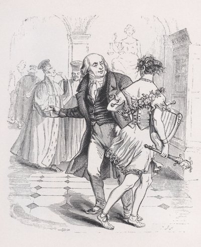 A musa em fuga das obras completas de Béranger, 1836. de Jean Ignace Isidore Gérard