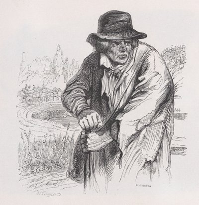 O Vagabundo Velho de The Complete Works of Béranger, 1836. de Jean Ignace Isidore Gérard