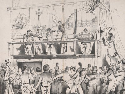 Zing! Zing! Boom Boom Boom!!! The Show of the Grrrreat Political Tumblers, agosto de 1833. de Jean Ignace Isidore Gérard