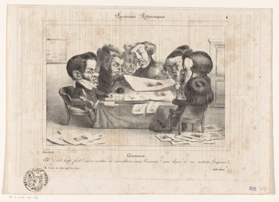 Caricatura de censores franceses Censores (título no objeto) Parisiens Picturesques (título da série no objeto) de Jean Ignace Isidore Gérard Grandville