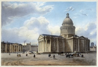 Le Pantheon - em "Promenade dans Paris et ses environs", desenhado por Jacottet e Benoist, c. 1840 de Jean Jacottet