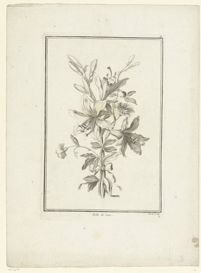 buquê com lírio Belle de Jour (título no objeto) IIe Cahier de Bouquets (título da série) de Jean Jacques Avril (I)