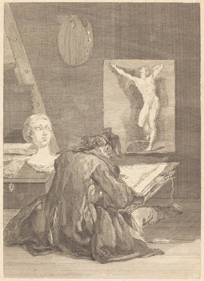 O desenhista de Jean Jacques Flipart after Jean Siméon Chardin