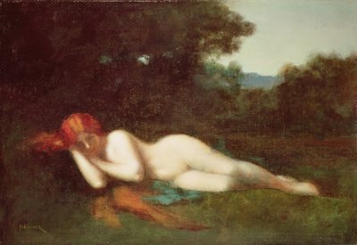 Nua deitada (óleo sobre tela) de Jean Jacques Henner