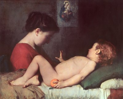 A criança desperta de Jean Jacques Henner