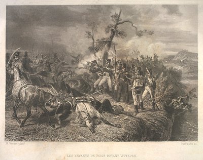 Batalha entre tropas russas e cavalaria francesa perto de Ostrovno 25-26 de julho de 1812 de Jean Jacques Outhwaite