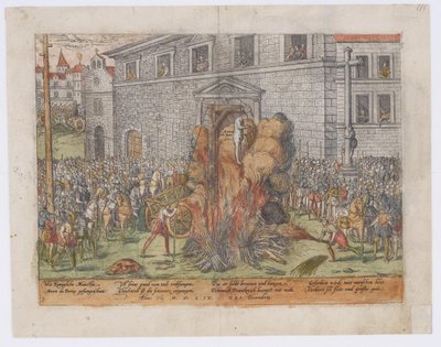 A execução de Anne du Bourg em 23 de dezembro de 1559, 1568 de Jean Jacques Perrissin
