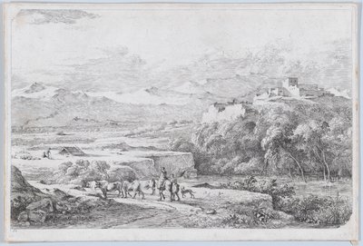 Paisagem após Van der Cabel, cerca de 1773. de Jean Jacques de Boissieu