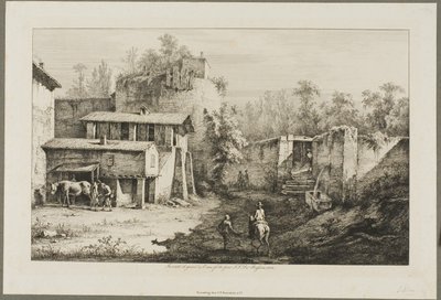 Paisagem com cavaleiro e ferreiro de Jean Jacques de Boissieu