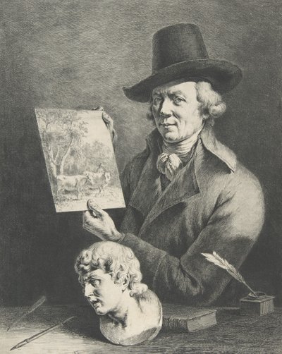 Auto-retrato com vacas, 1796. de Jean Jacques de Boissieu