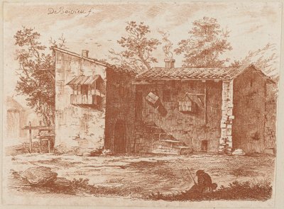 Zwei Häuser mit Ziegeldächern von Jean Jacques de Boissieu