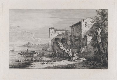 Vista da antiga alfândega em Roma, 1807. de Jean Jacques de Boissieu