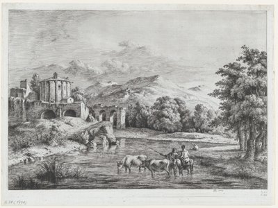 Vista do Templo de Vesta, 1774. de Jean Jacques de Boissieu