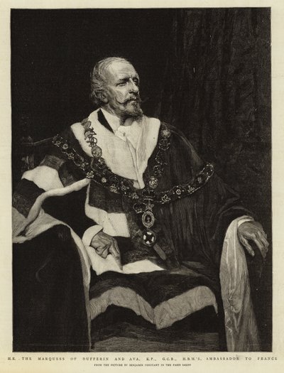 Ele o Marquês de Dufferin e Ava, KP, GCB, Embaixador da HBM na França de Jean Joseph Benjamin Constant