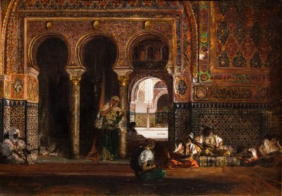 Cena de harém, cinco mulheres, ca. 1880 (óleo sobre tela) de Jean Joseph Benjamin Constant