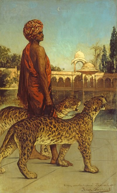 A guarda do palácio com dois leopardos de Jean Joseph Benjamin Constant