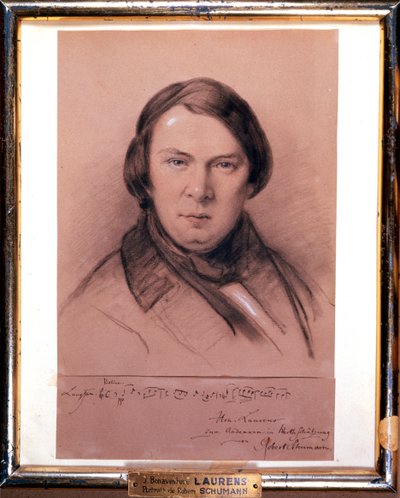Robert Schumann , compositor alemão, meados do século 19 de Jean Joseph Bonaventure Laurens