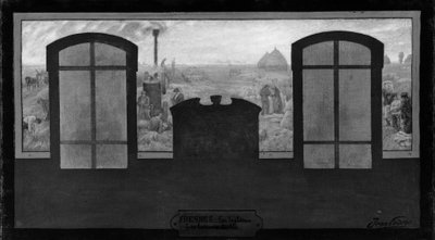 Esboço para a Câmara Municipal de Fresnes: Sur le plateau - Les batteurs de blé, em 1905 (óleo sobre tela) de Jean Joseph Enders