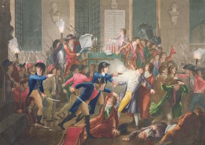 A prisão de Robespierre, &39;A noite do 9º ao 10º termidor, Ano II, 27 de julho de 1794&39; de Jean Joseph Francois Tassaert