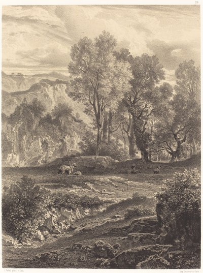 Paisagem com ovelhas de Jean Joseph François Bellel
