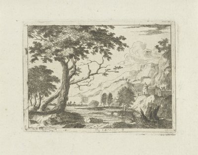 Paisagem de montanha com um rio de Jean Joseph Hanson