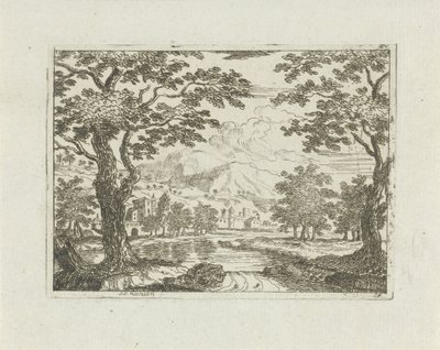 Aldeia sobre um rio de Jean Joseph Hanson