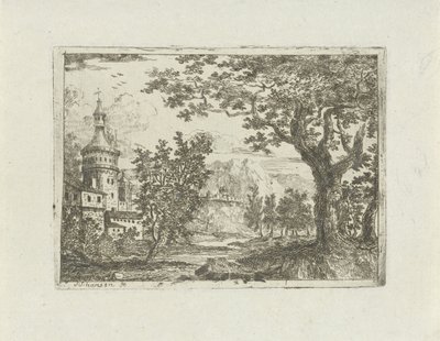 Paisagem com torre redonda de Jean Joseph Hanson