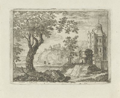 Torre em uma paisagem de Jean Joseph Hanson