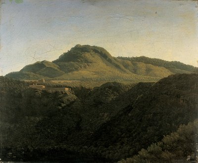 Uma vista do Campagna romano, com o lago Nemi de Jean Joseph Xavier Bidauld