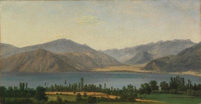 O Lago Fucino e os Montes Abruzos de Jean Joseph Xavier Bidauld