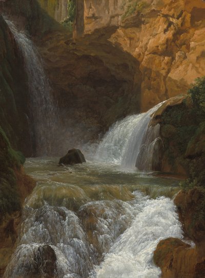 Vista das Cataratas do Tivoli, 1788. de Jean Joseph Xavier Bidauld