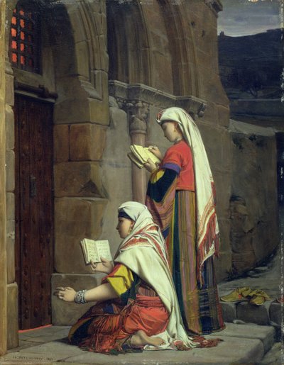 Mulheres Cristãs no Túmulo da Virgem, 1871 de Jean Jules Antoine Lecomte du Nouy