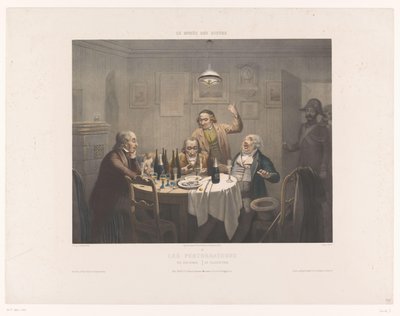 A polícia interrompe uma empresa de homens que bebem
Les perturbateurs / The Disturbers / Die Polizeistunde (título sobre o objecto)
Museu das gargalhadas (título da série)
Le musée des rieurs (título da série sobre o objecto) de Jean Julien Jacott