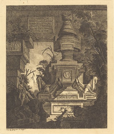 Frontispício para "Vistas de Túmulos" de Jean Laurent Legeay