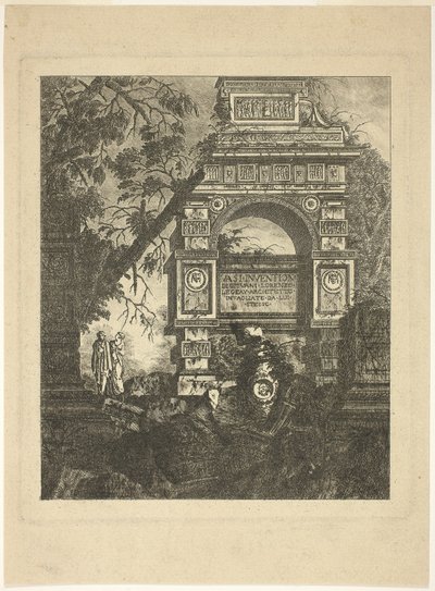 Frontispício, prato um de Vasi Invention de Jean Laurent Legeay