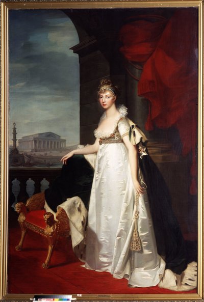 Retrato da Imperatriz Elisabeth Alexeievna (Elizabeth Alexeievna, Princesa Louise Augusta de Baden de Jean Laurent Monnier