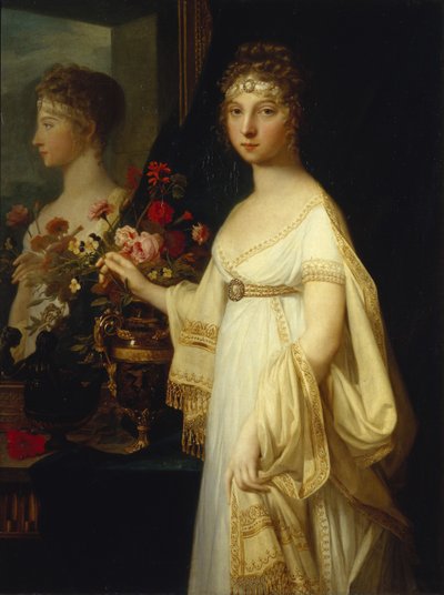 Retrato da imperatriz Elizabeth Alexeievna, princesa Louise de Baden 1779-1826, 1802 de Jean Laurent Monnier